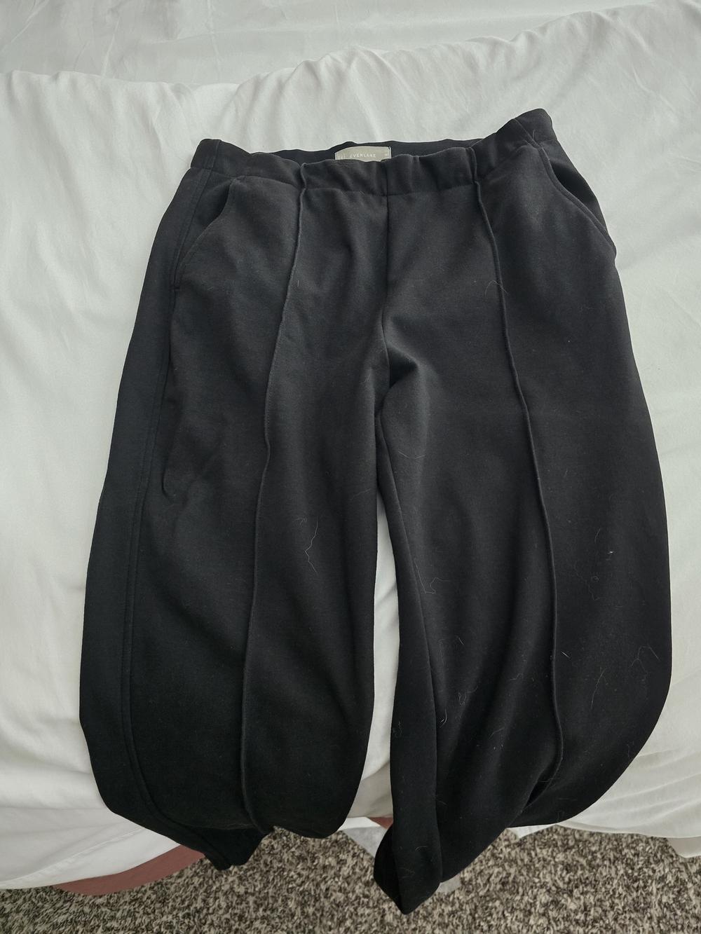 Everlane Black Cropped Ankle Jumpsuit Pants